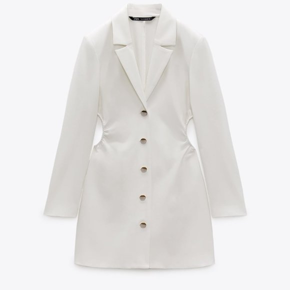 BNWT ZARA SIDE CUT OUT JUMPSUIT ROMPER WHITE ECRU | 2701/688 S - Picture 6 of 8